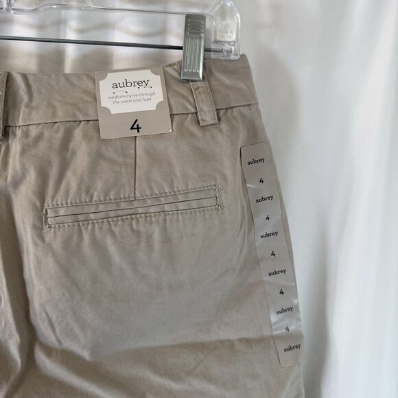 New Gap Aubrey Shorts Women's 4 Khaki Slit Pocket 5" Inseam 100% Cotton - Picture 7 of 7